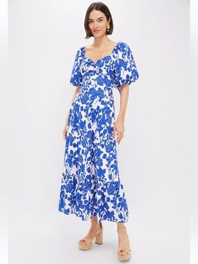 NWT Tuckernuck Women's Blue and White Floral Maxi Dress